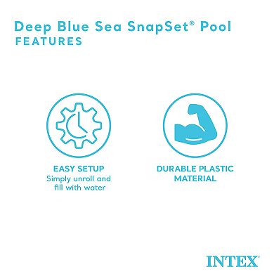 Intex Deep Sea Blue 8ft x 18in SnapSet Instant Above Ground Swimming Kiddie Pool