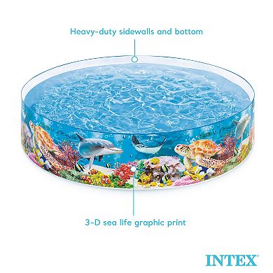 Intex Deep Sea Blue 8ft x 18in SnapSet Instant Above Ground Swimming Kiddie Pool