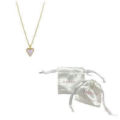 Adornia 14k Gold Plated Mother-of-Pearl Heart Pendant Necklace