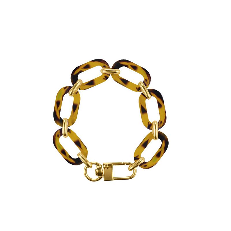Adornia 14k Gold Plated Simulated Tortoise Shell Bracelet, Womens, Brown