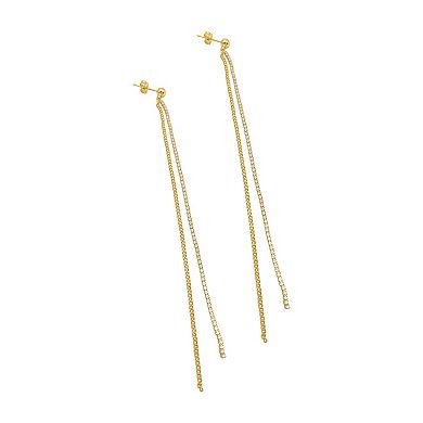Adornia Curb & Tennis Chain Drop Earrings