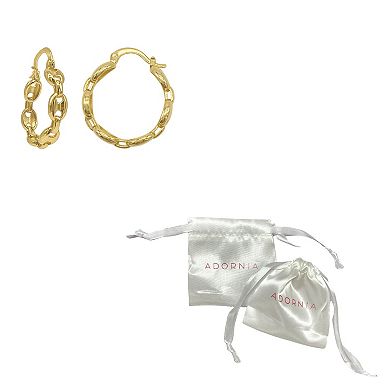 Adornia 14k Gold Plated Mariner Chain Hoop Earrings