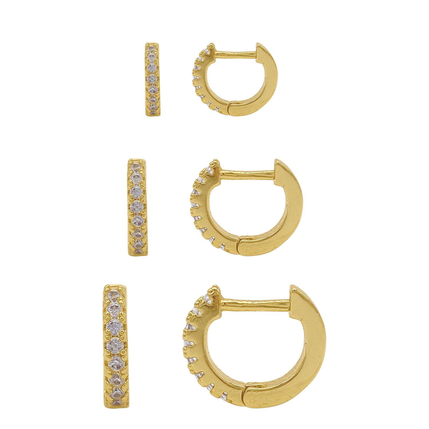 Small Hoop Earrings For Women Gold Kenivira 3 Pairs Sterling