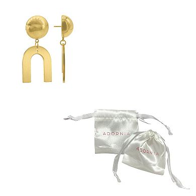 Adornia 14k Gold Plated Arc Earrings