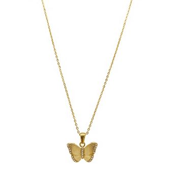 Adornia 14k Gold Plated Butterfly Pendant Necklace
