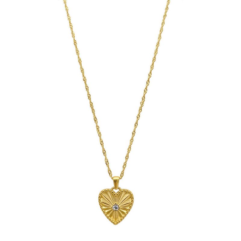 Adornia 14k Gold Plated Heart Necklace, Womens, Size: 18, Yellow