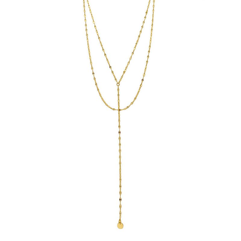 54783962 Adornia 14k Gold Plated Double Layer Y-Necklace, W sku 54783962