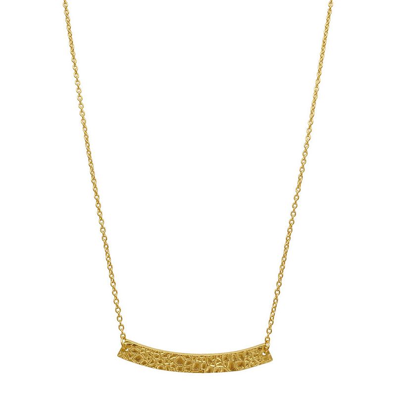 54783963 Adornia 14k Gold Plated Hammered Bar Necklace, Wom sku 54783963
