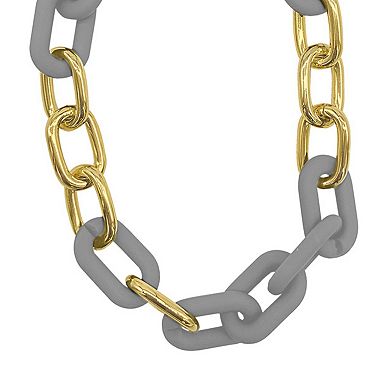 Adornia 14k Gold Plated Gray Oversized Link Necklace