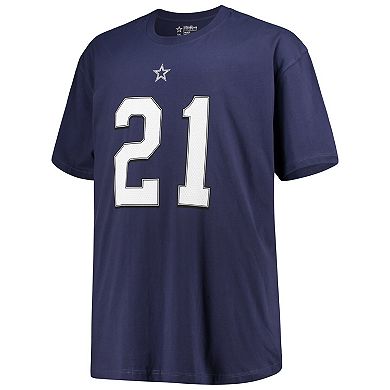 Men's Ezekiel Elliott Navy Dallas Cowboys Big & Tall Player Name & Number T-Shirt
