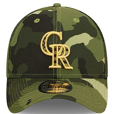 Men's New Era Camo Colorado Rockies 2022 Armed Forces Day 39THIRTY Flex Hat