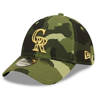 Men's New Era Camo Colorado Rockies 2022 Armed Forces Day 39THIRTY Flex Hat
