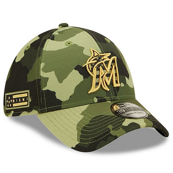 Men's New Era Camo Miami Marlins 2022 Armed Forces Day 39THIRTY