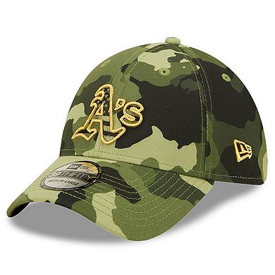 Men's New Era Camo Oakland Athletics 2022 Armed Forces Day 39THIRTY Flex Hat