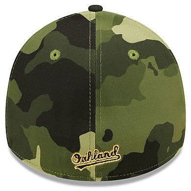 Men's New Era Camo Oakland Athletics 2022 Armed Forces Day 39THIRTY Flex Hat
