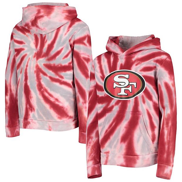 Youth Scarlet San Francisco 49ers Team Tie-Dye Pullover Hoodie