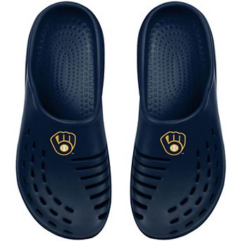 Youth FOCO Navy Milwaukee Brewers Sunny Day Clogs