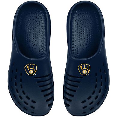 Youth FOCO Navy Milwaukee Brewers Sunny Day Clogs