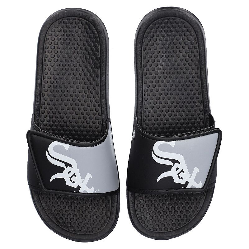 Youth FOCO Chicago White Sox Colorblock Big Logo Legacy Slide Sandals, Kids