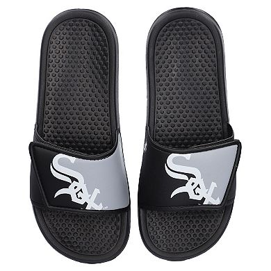 Youth FOCO Chicago White Sox Colorblock Big Logo Legacy Slide Sandals
