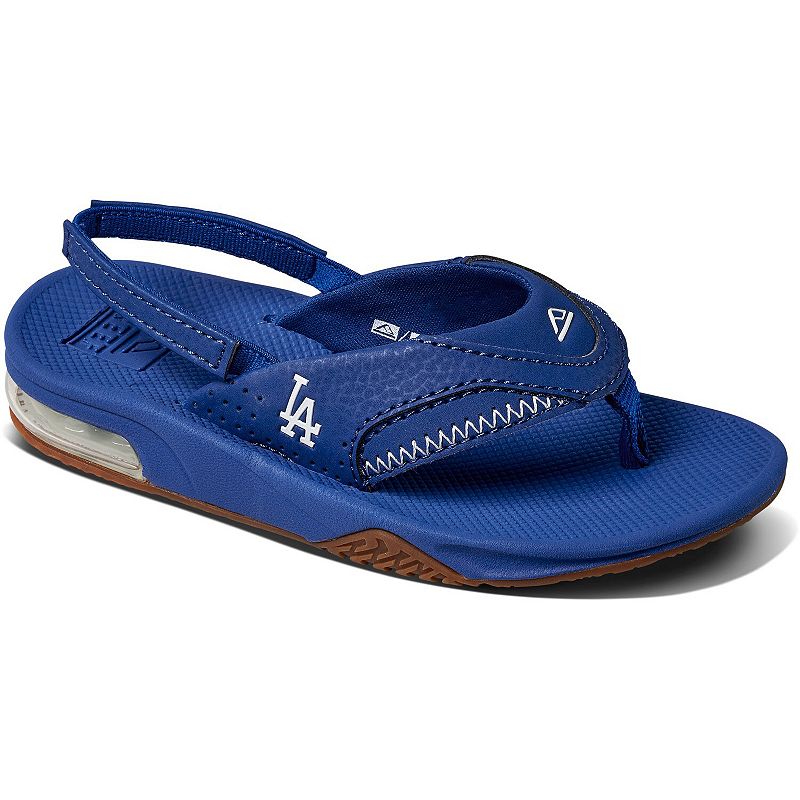 Preschool REEF Los Angeles Dodgers Fanning Sandals, Kids Unisex, Size: 7-8,