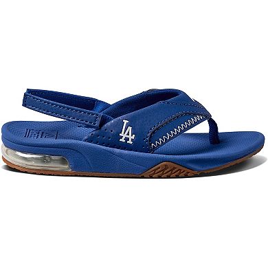 Preschool REEF Los Angeles Dodgers Fanning Sandals