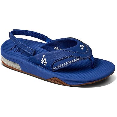 Preschool REEF Los Angeles Dodgers Fanning Sandals