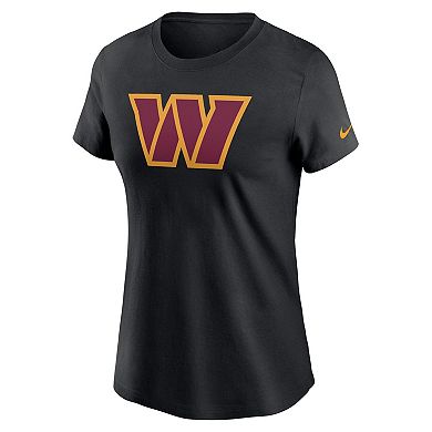Women's Nike Black Washington Commanders Logo Cotton Essential T-Shirt