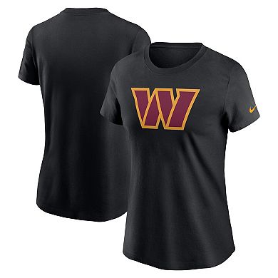 Women's Nike Black Washington Commanders Logo Cotton Essential T-Shirt