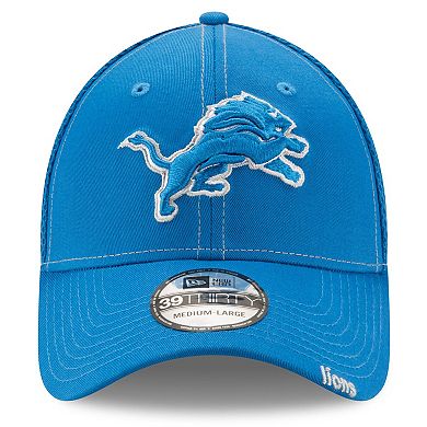 Men's New Era Blue Detroit Lions Team Logo Neo 39THIRTY Flex Hat