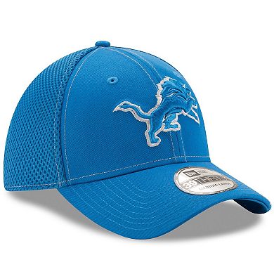 Men's New Era Blue Detroit Lions Team Logo Neo 39THIRTY Flex Hat