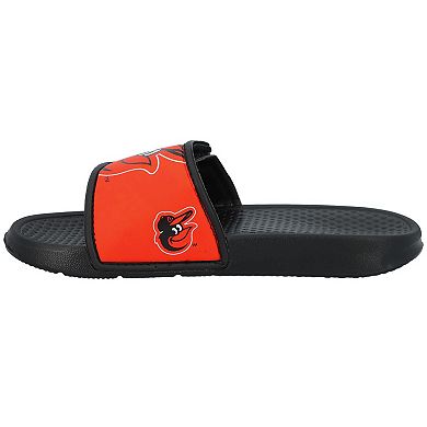 Youth FOCO Baltimore Orioles Colorblock Big Logo Legacy Slide Sandals