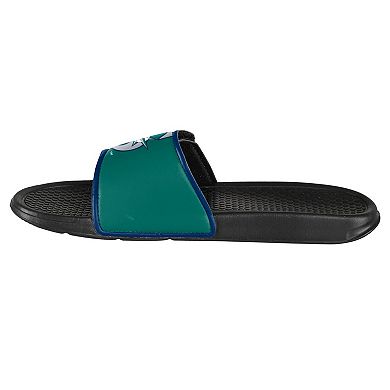 Youth FOCO Seattle Mariners Colorblock Big Logo Legacy Slide Sandals