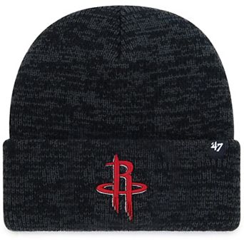 Men's '47 Black Houston Rockets Brain Freeze Cuffed Knit Hat