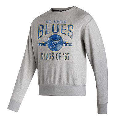 Men's adidas Heathered Gray St. Louis Blues Vintage Pullover Sweatshirt
