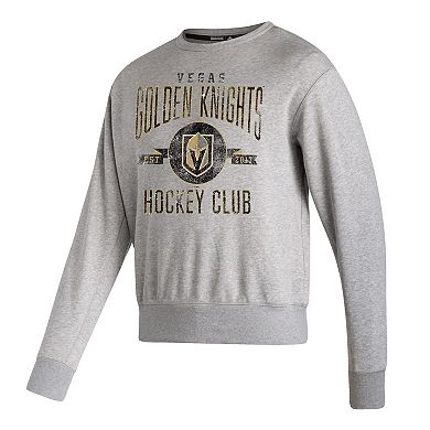 Men's adidas Heathered Gray Vegas Golden Knights Vintage Pullover Sweatshirt