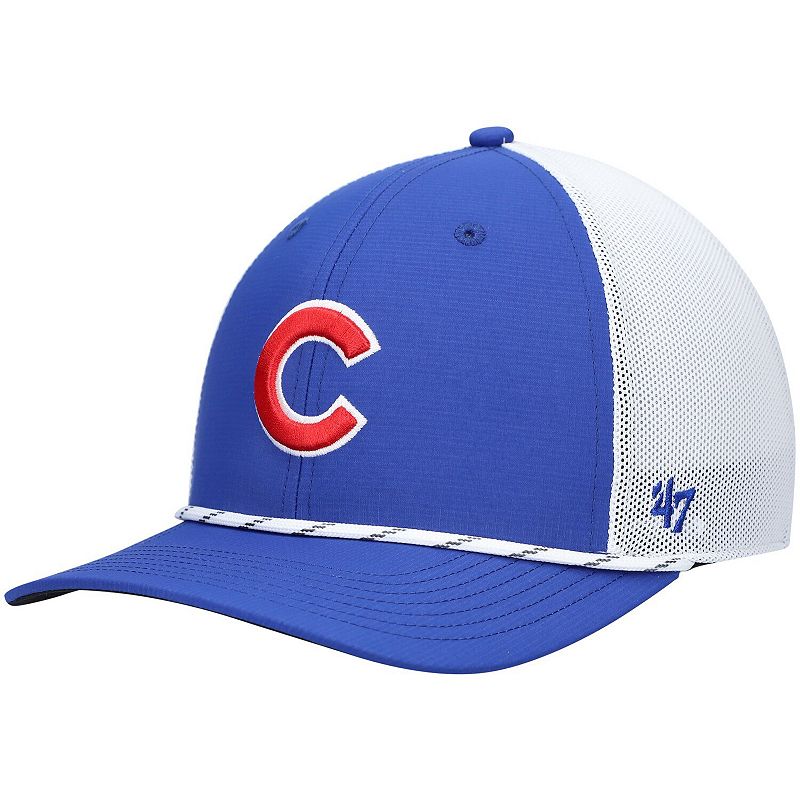 Mens 47 Royal/White Chicago Cubs Burden Trucker Snapback Hat, Blue