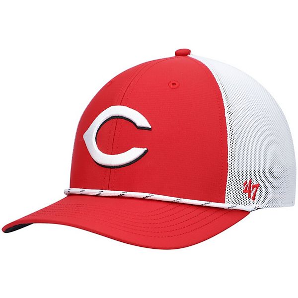 Men's '47 Red/White Cincinnati Reds Burden Trucker Snapback Hat