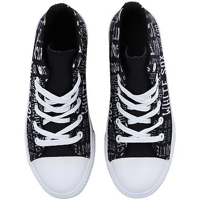Youth FOCO Black Chicago White Sox Repeat Wordmark High Top Canvas Allover Sneakers