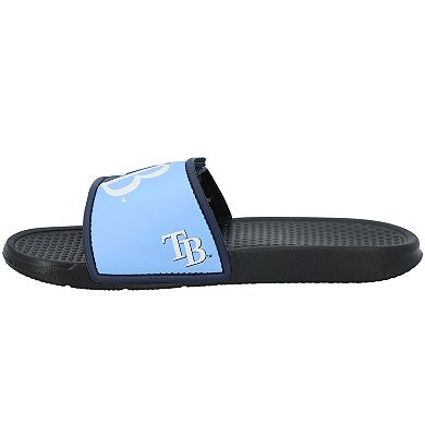 Youth FOCO Tampa Bay Rays Colorblock Big Logo Legacy Slide Sandals