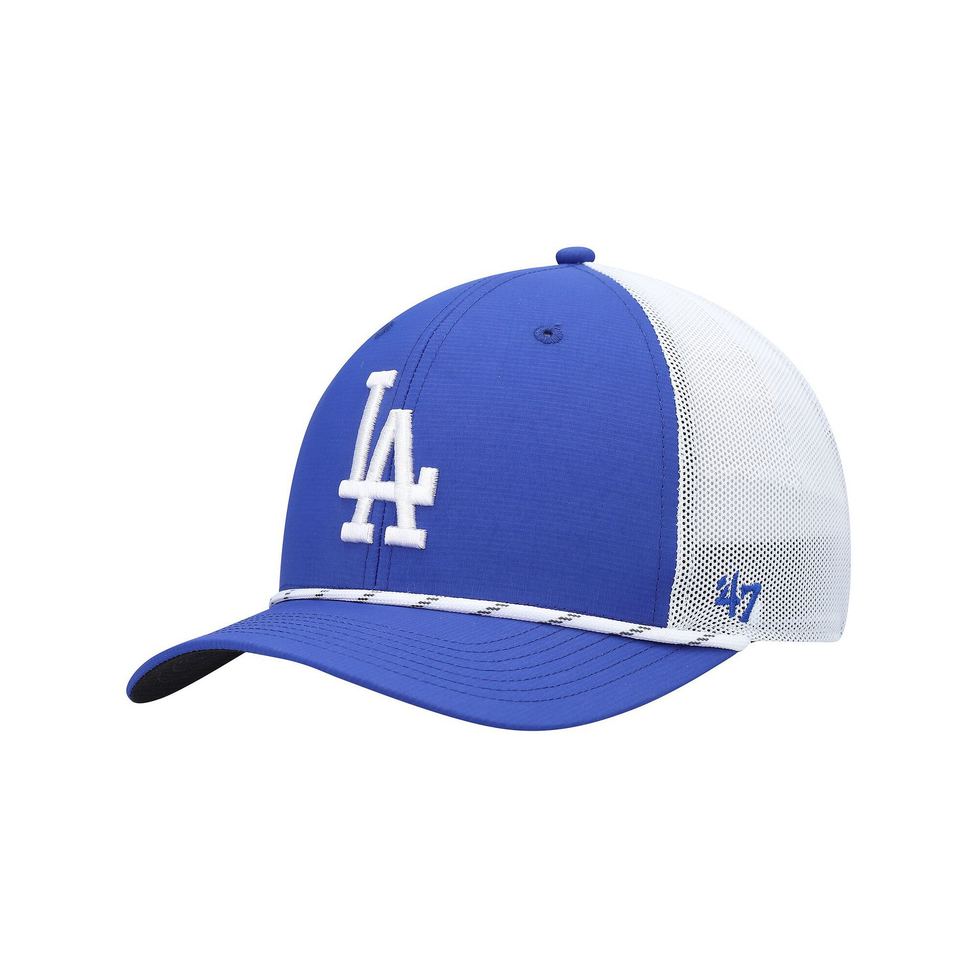 Mens 47 Royal/White Los Angeles Dodgers Burden Trucker Snapback Hat, Blue