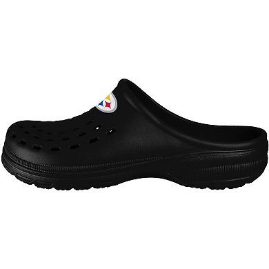Youth FOCO Black Pittsburgh Steelers Sunny Day Clogs