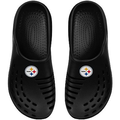 Youth FOCO Black Pittsburgh Steelers Sunny Day Clogs
