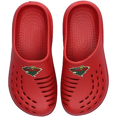 Youth FOCO Red Minnesota Wild Sunny Day Clogs