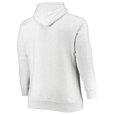 Men's Champion Heathered Gray Michigan State Spartans Big & Tall Reverse Weave Fleece Pullover Hoodie Sweatshirt