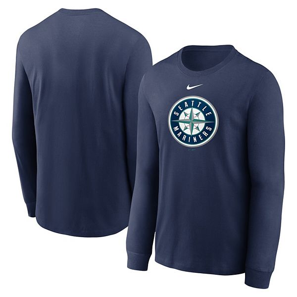 Men's Nike Navy Seattle Mariners Alternate Logo Long Sleeve TShirt