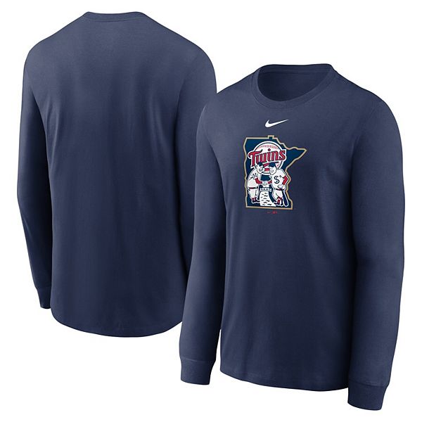 Men's Nike Navy Minnesota Twins Alternate Logo Long Sleeve T-Shirt