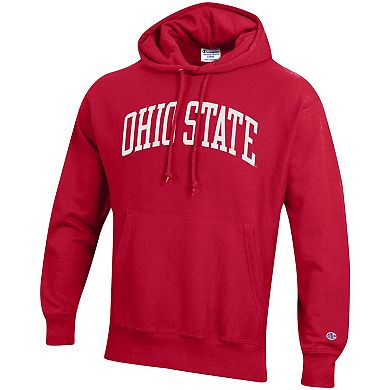 Men's Champion Scarlet Ohio State Buckeyes Big & Tall Reverse Weave Fleece Pullover Hoodie Sweatshirt