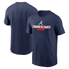 Mens Blue MLB Atlanta Braves T-Shirts Cotton