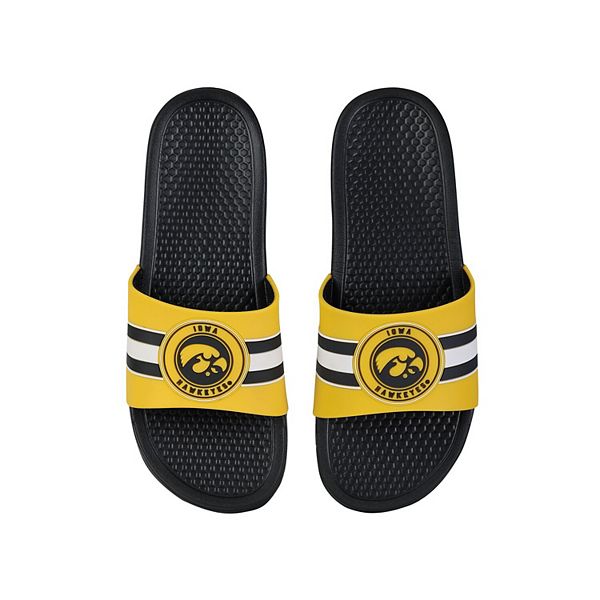 FOCO Iowa Hawkeyes Stripe Raised Slide Sandals